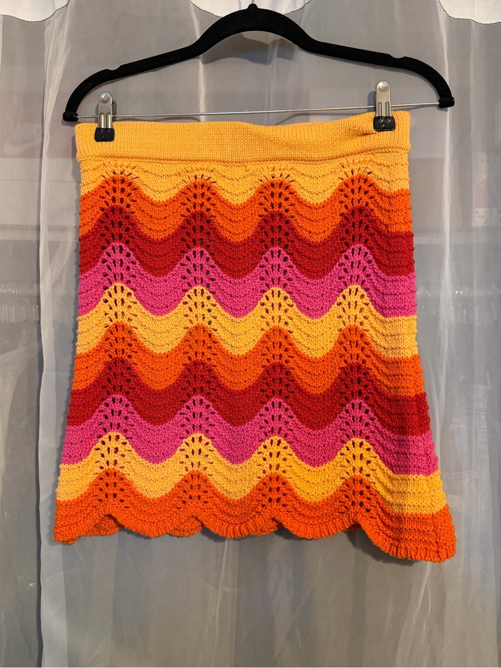 Mango Crochet Mini Skirt - Pink, Orange, Yellow, Red